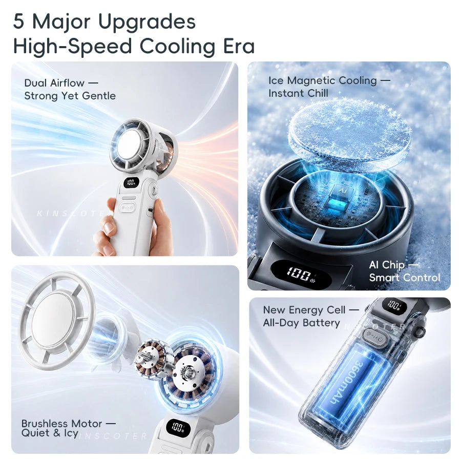 Breeze Mini Outdoor Foldable Portable Handheld Fan Mini Cooling Rechargeabl