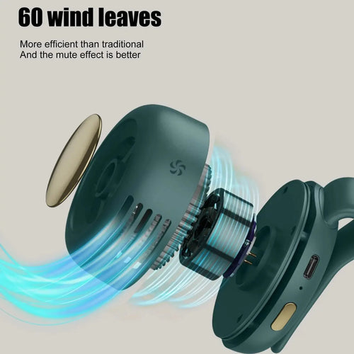 Hands-Free Cooling & Long-Lasting Power Mini Whirlwind Portable Clamp Fan
